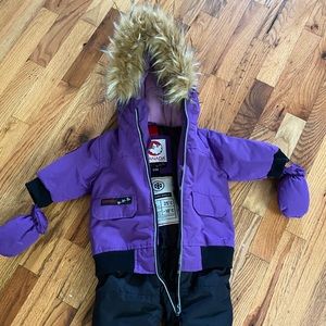 Canada Goose infant snow suit with mittens